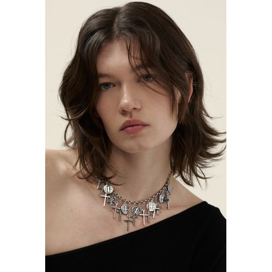 Colar Sao Bento Fe III Prata Boho